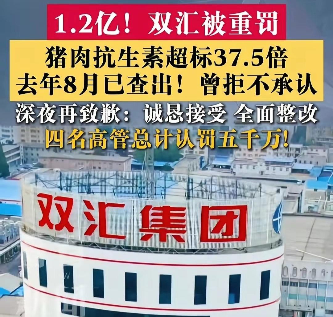 国内头部肉制品企业双汇接到官方​重磅罚单，整体罚没金额合计达​到1.29亿元，消