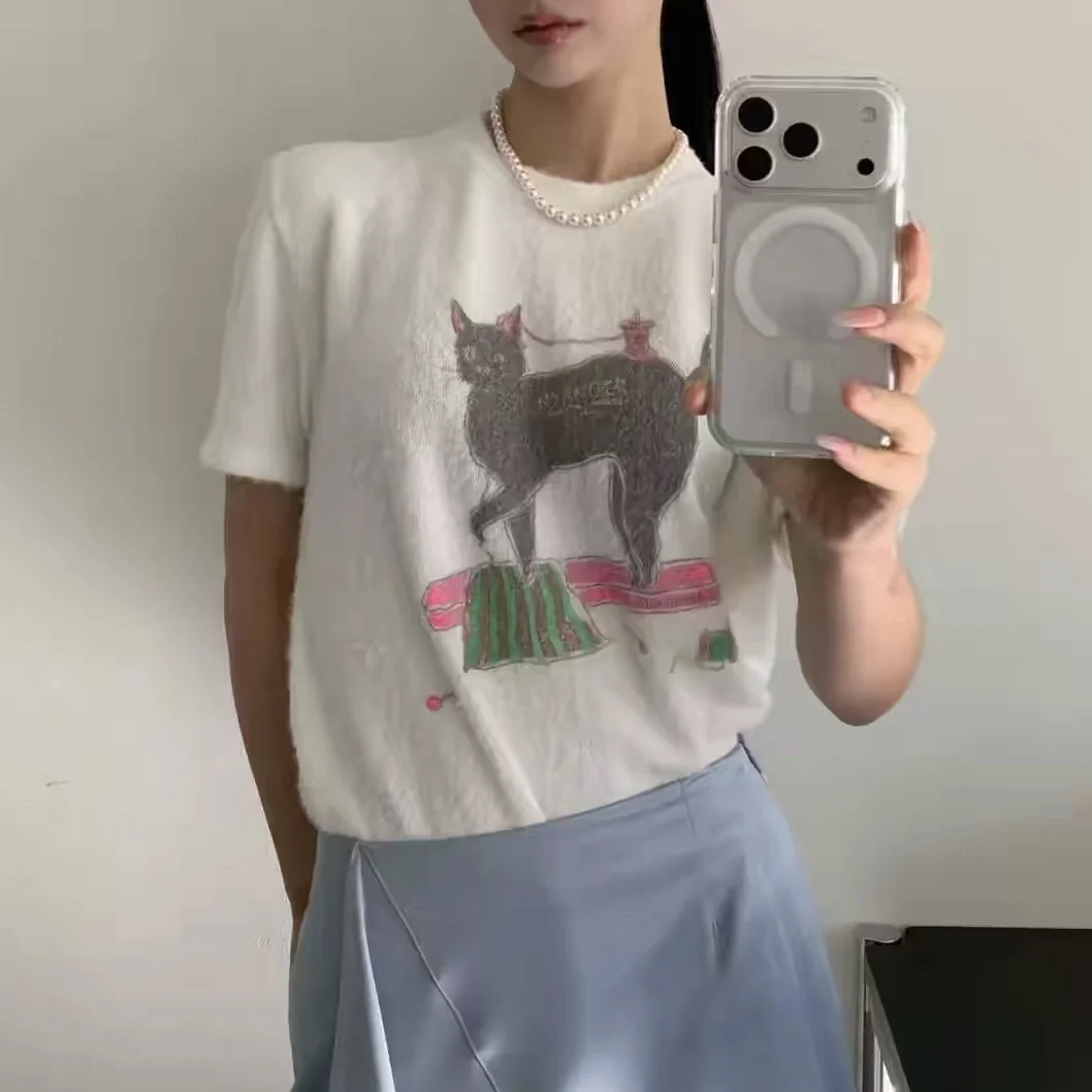 毛绒绒的喵｜这件羊毛短袖也太软糯了吧！