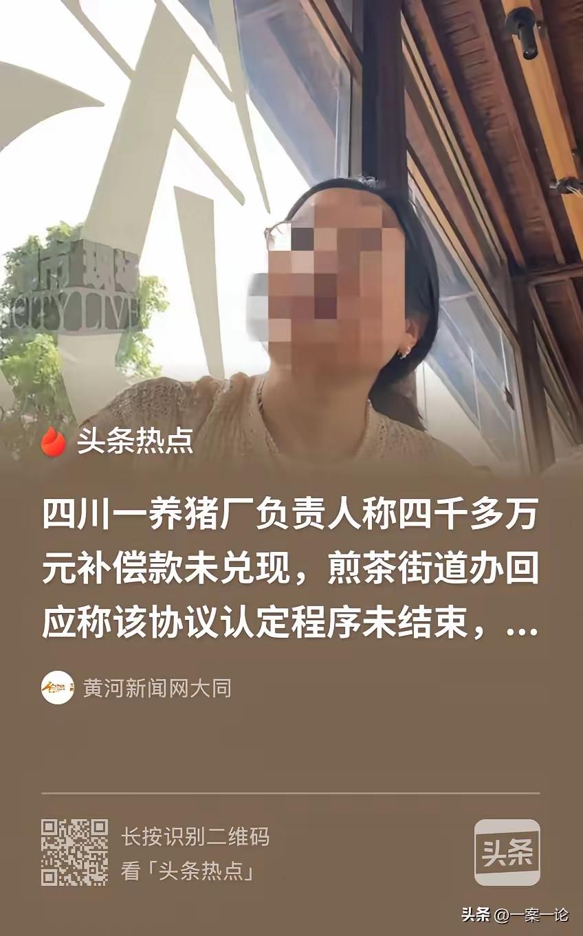 签了4200万补偿协议，等了一年一分钱没见到？成都养猪场老板被逼拦工地，街道办回