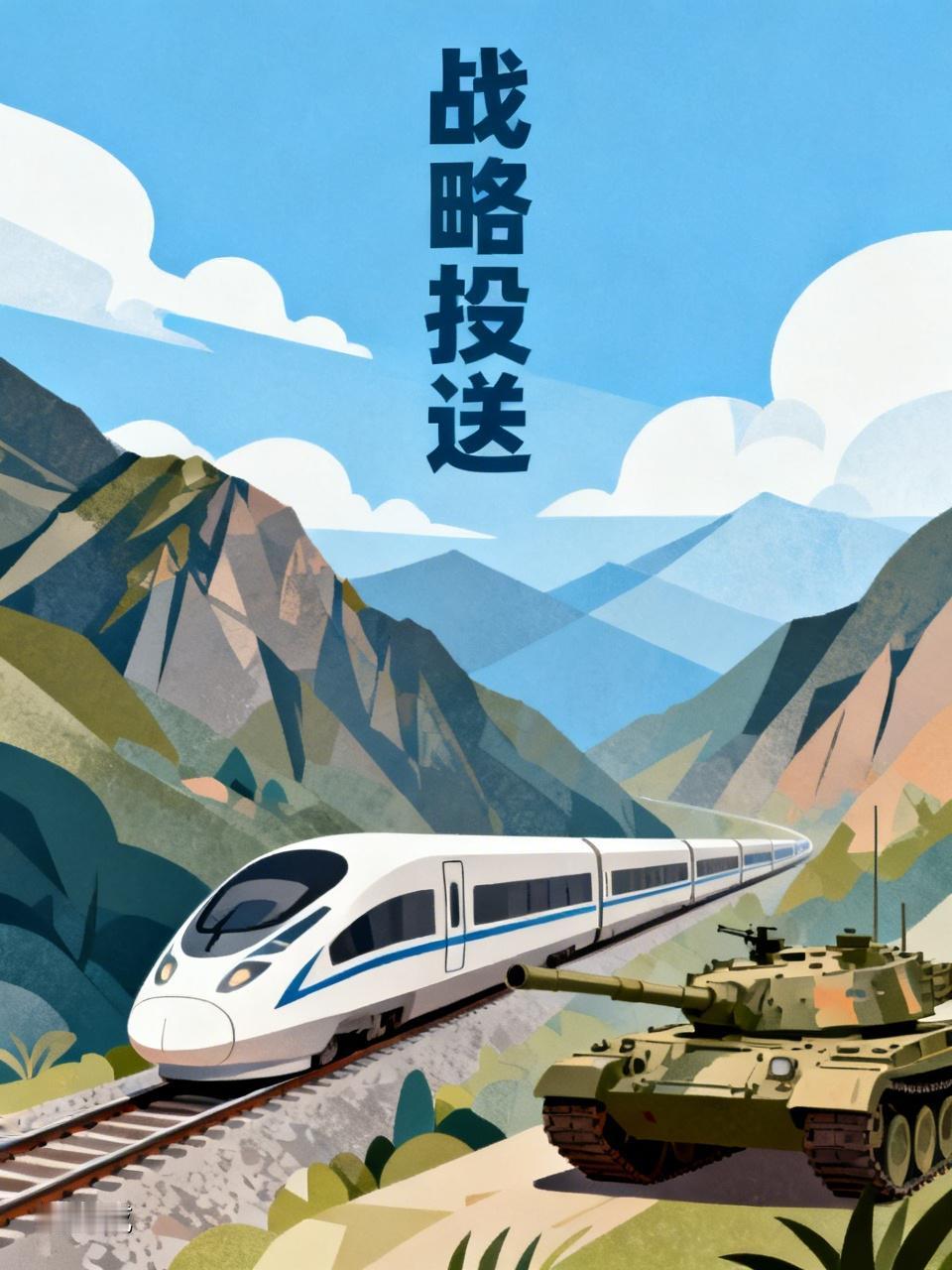 由特定意义上的“大后方”，通过高铁线路把成建制的”陆战之王”的坦克合成旅来机动投