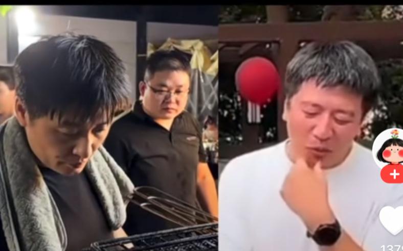烧烤师傅陈杰神态语气神似张雪峰，难得的是二人骨子里三观都很正。

他借别人账号开