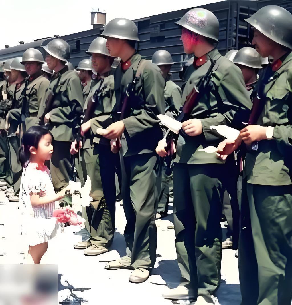 再结合下图真实历史照片，更是令人动容！国人都生长在和平环境下，唯有他们，我们最可