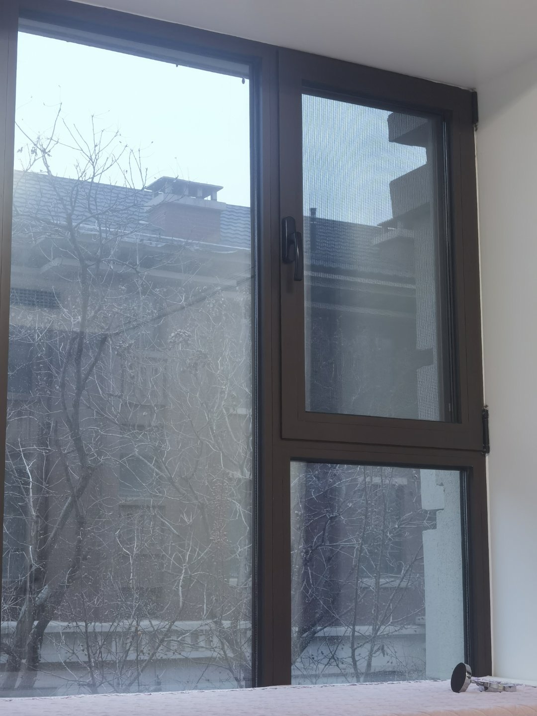 外面的天气雾蒙蒙的，又是一个阴天🥶，还是床上暖和 