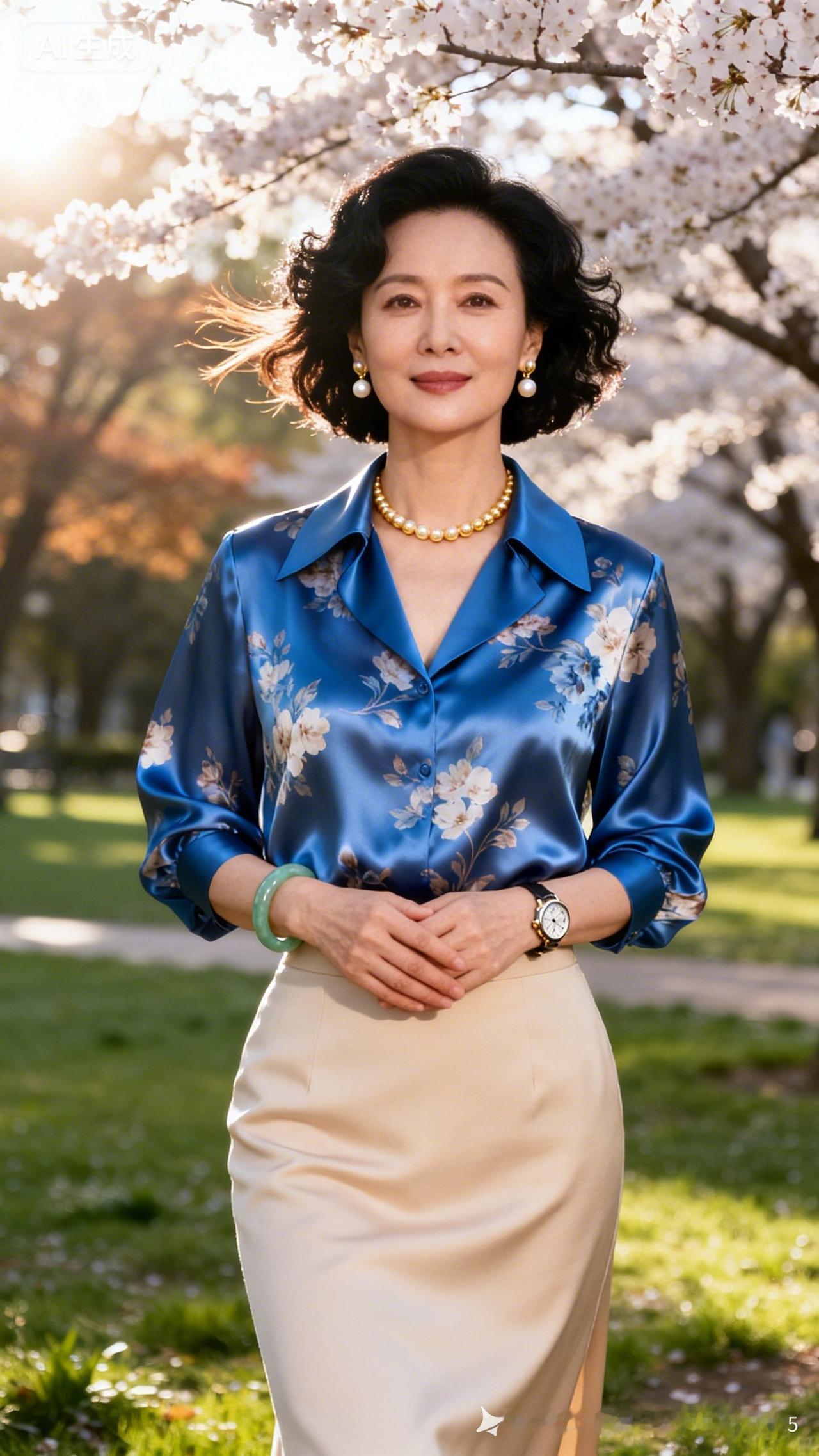 优雅蓝裙，春日盛开，绽放自信光芒！🌸💃