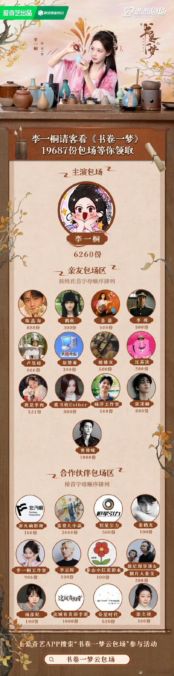 李现为李一桐新剧包场这么多好朋友，看得出来李一桐的人缘也太好了吧，大家一起追起来