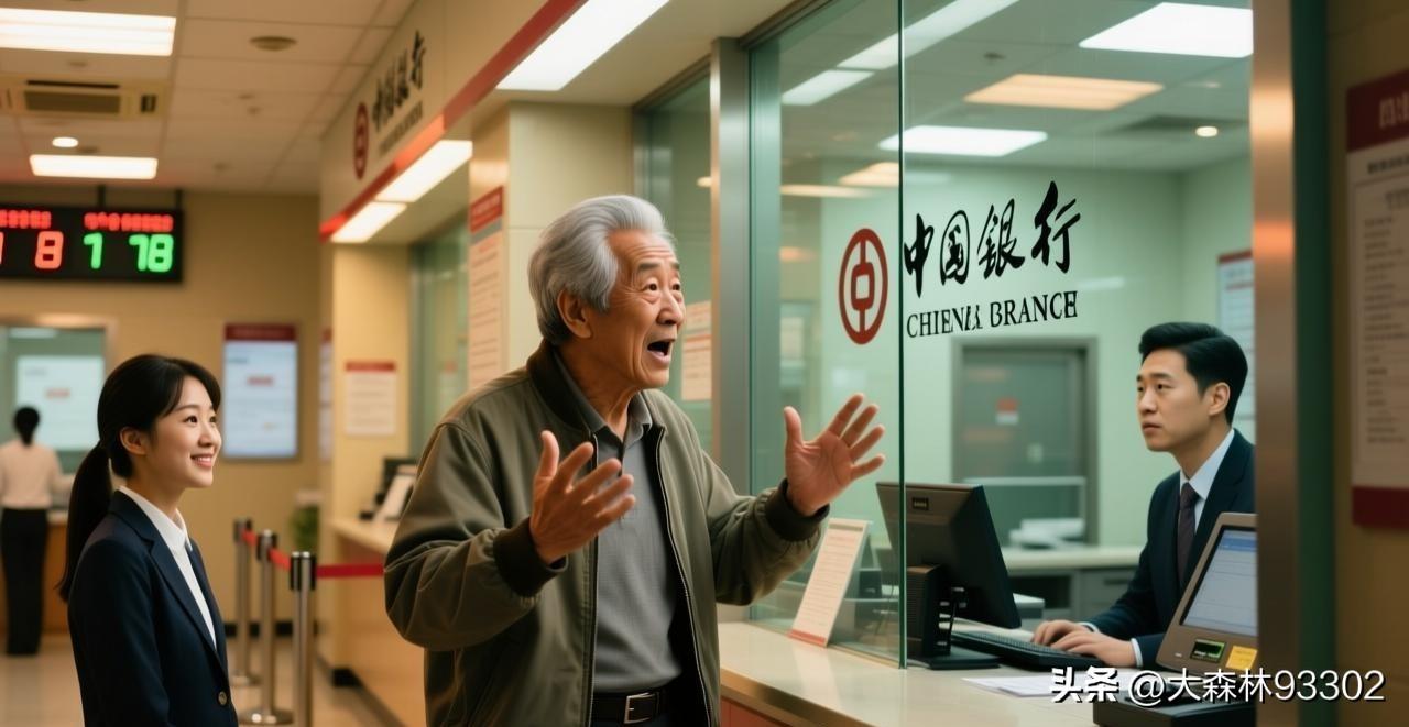 昨天去银行，碰见一位大爷在柜台前大发雷霆，情绪激动。大爷拍着柜台喊道：“十年前，