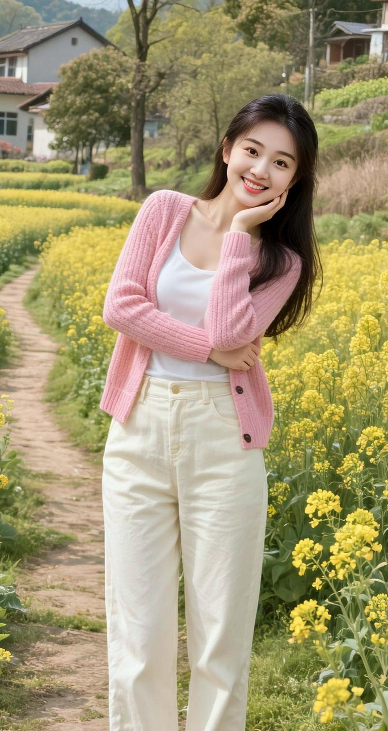 AI田园生活照 随变ai随便玩 家乡的油菜花 家乡习俗