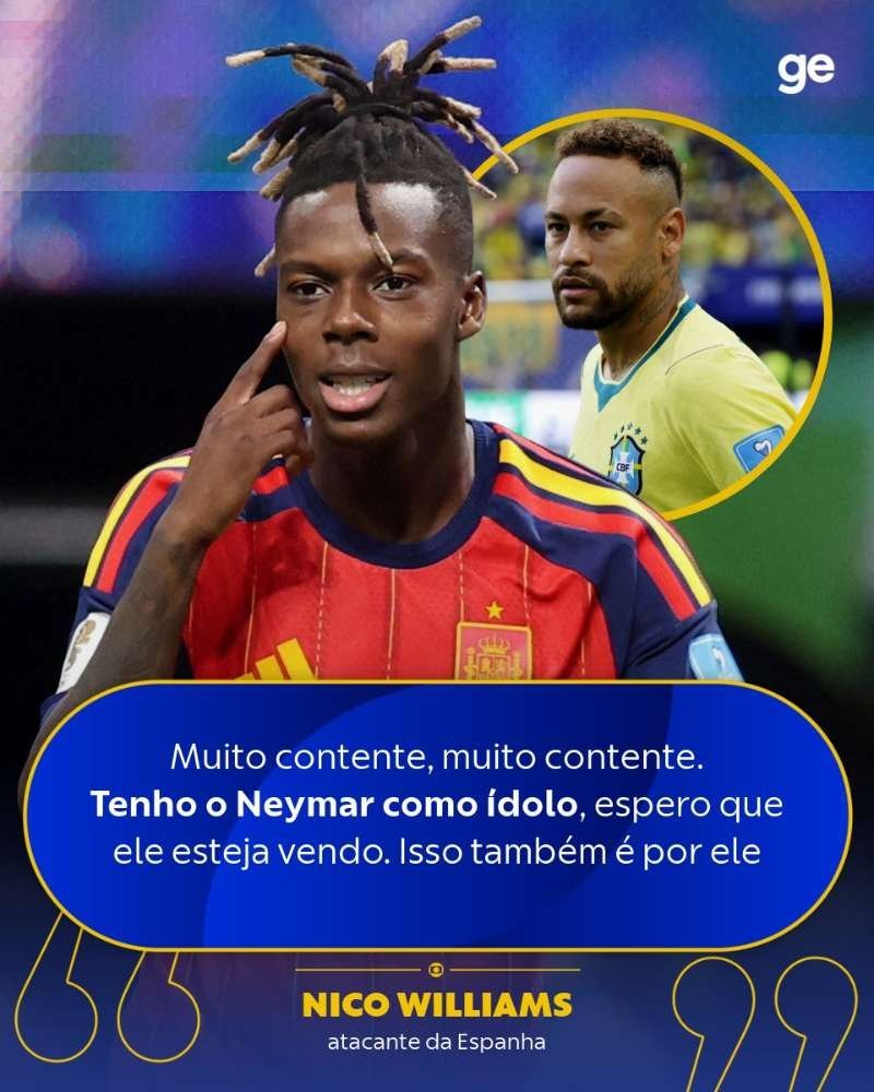 neymar 在西班牙队夺冠的庆祝活动期间，尼科·威廉姆斯接受卡泽体育频道采访时