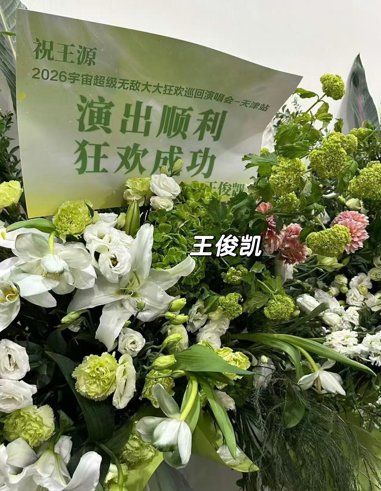 王源演唱会花篮合集目前有王俊凯，易烊千玺，汪苏泷，郭俊辰，黄雅莉 王皓，海来阿木
