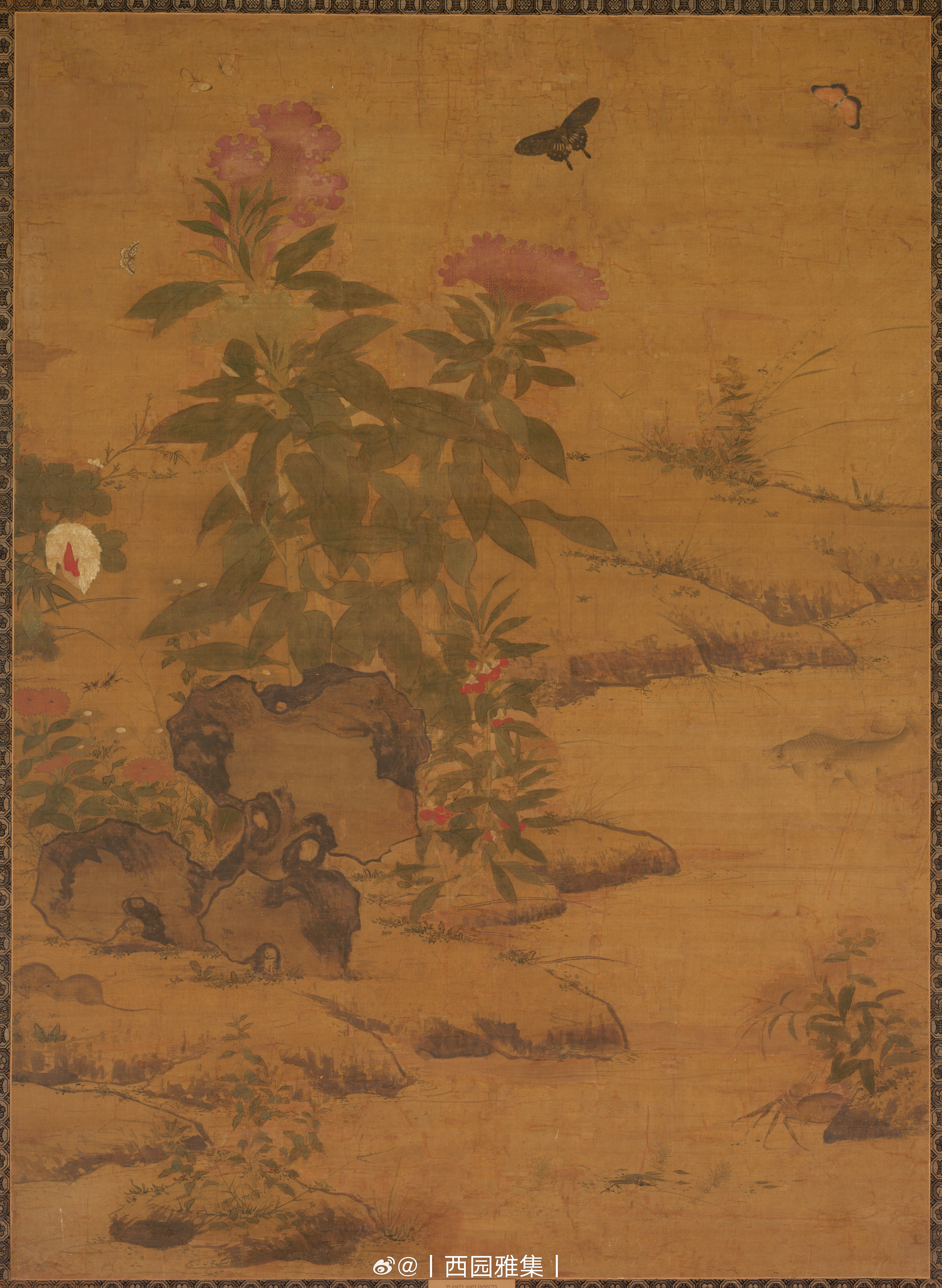 明 佚名 秋花蛱蝶图 绢本设色尺寸： Overall: 147.3 x 106.