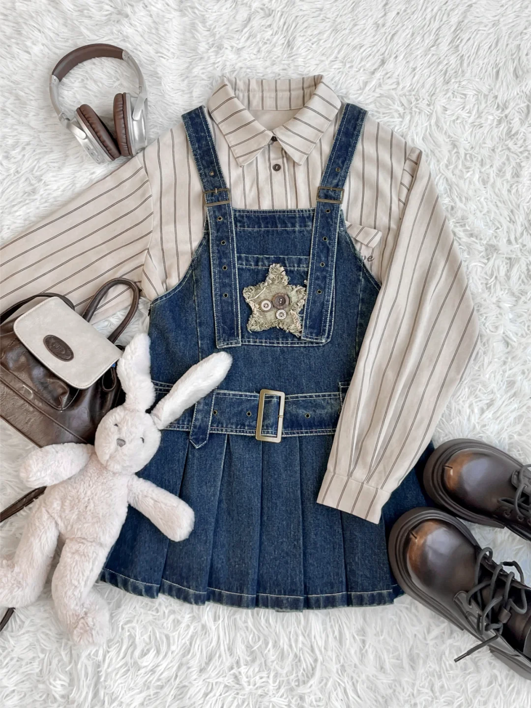 能闭眼冲的可爱低腰牛仔背带裙🌈