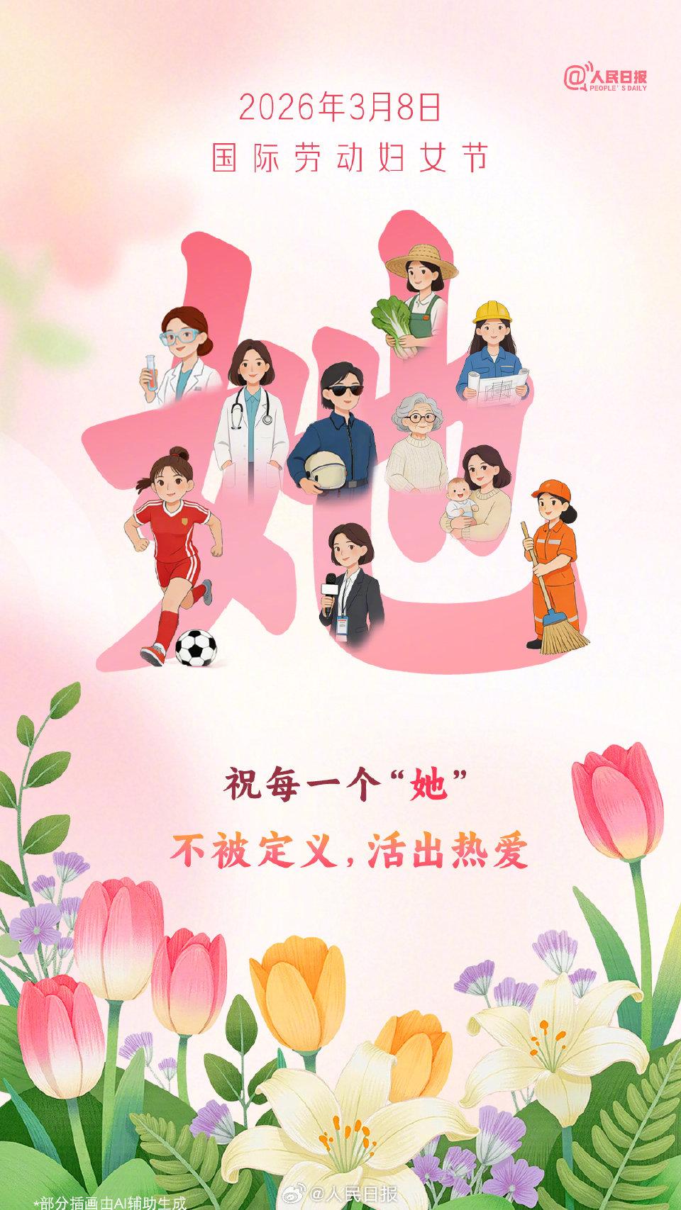 今天，致敬每一个不被定义的她
 
三月春风暖，芳华正绽放。今天是三八国际劳动妇女