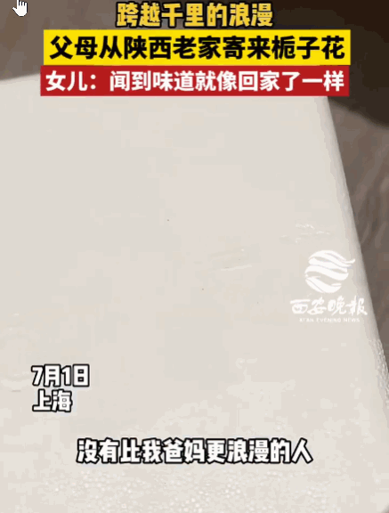 满满的爱！上海，一女子收到远在陕西的妈妈花十块钱买的一大兜栀子花，运费倒贴了二十