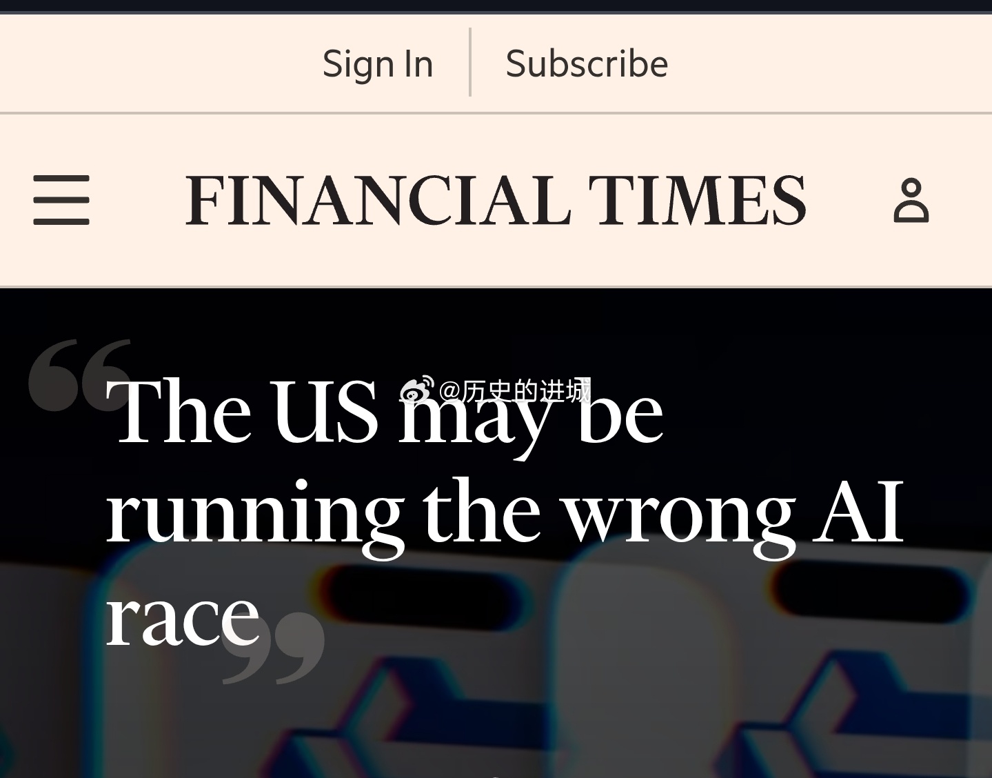 FT报道，中美在AI的应用方式上存在巨大差异。美国大型科技公司普遍倾向于打造庞大