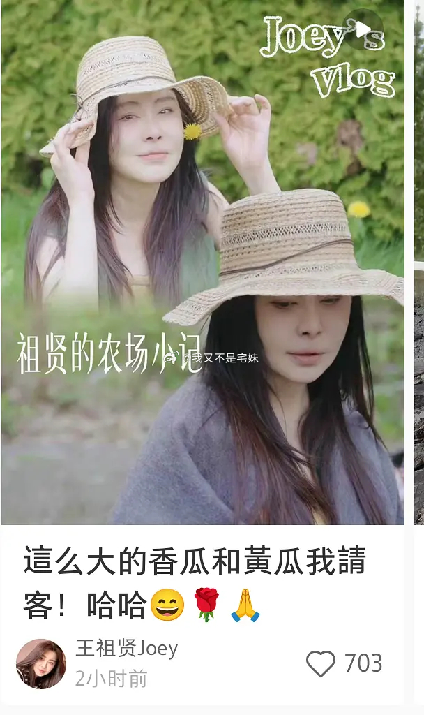 王祖贤也去种菜了继梁朝伟捡鸡蛋 张曼玉挖芋头以后，王祖贤也加入农场大军 