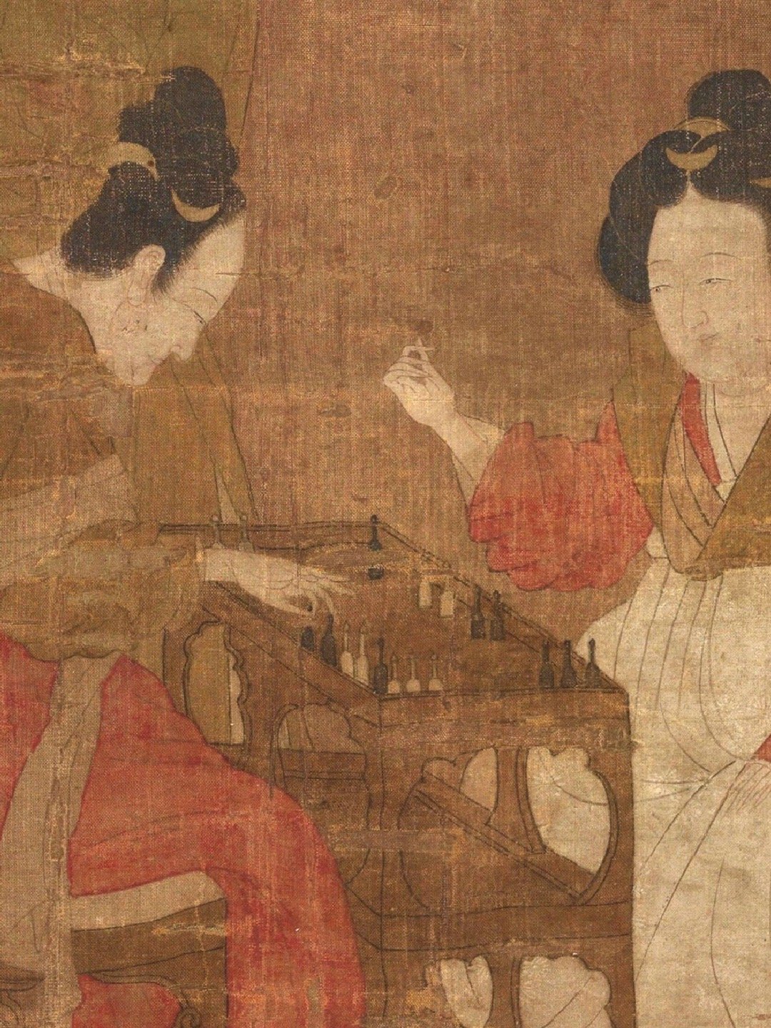 风靡唐代的桌游『双陆』来一局不？ | 《内人双陆图》唐·周昉（传）图1-13美国