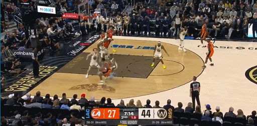 防守建功！霍福德与梅尔顿连送大帽！
在今天NBA常规赛勇士对阵快船的第二节比赛中