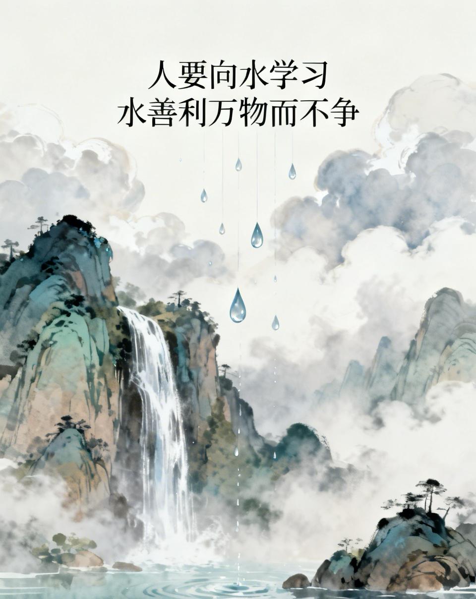 人要向水学习

看过一个寓言故事：
禅师指着外边的大雨，
对两个弟子说：
水才是