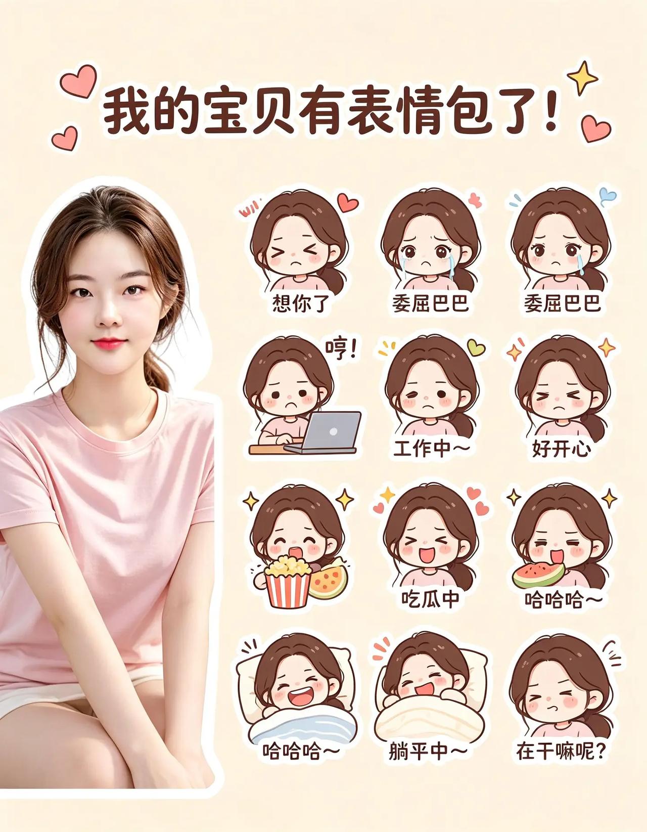AI可爱表情包贴 ai创作