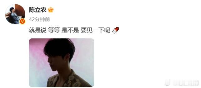 陈立农侧脸剪影陈立农预告等等见面 陈立农侧脸剪影都这么帅气，五官轮廓好立体啊，跟