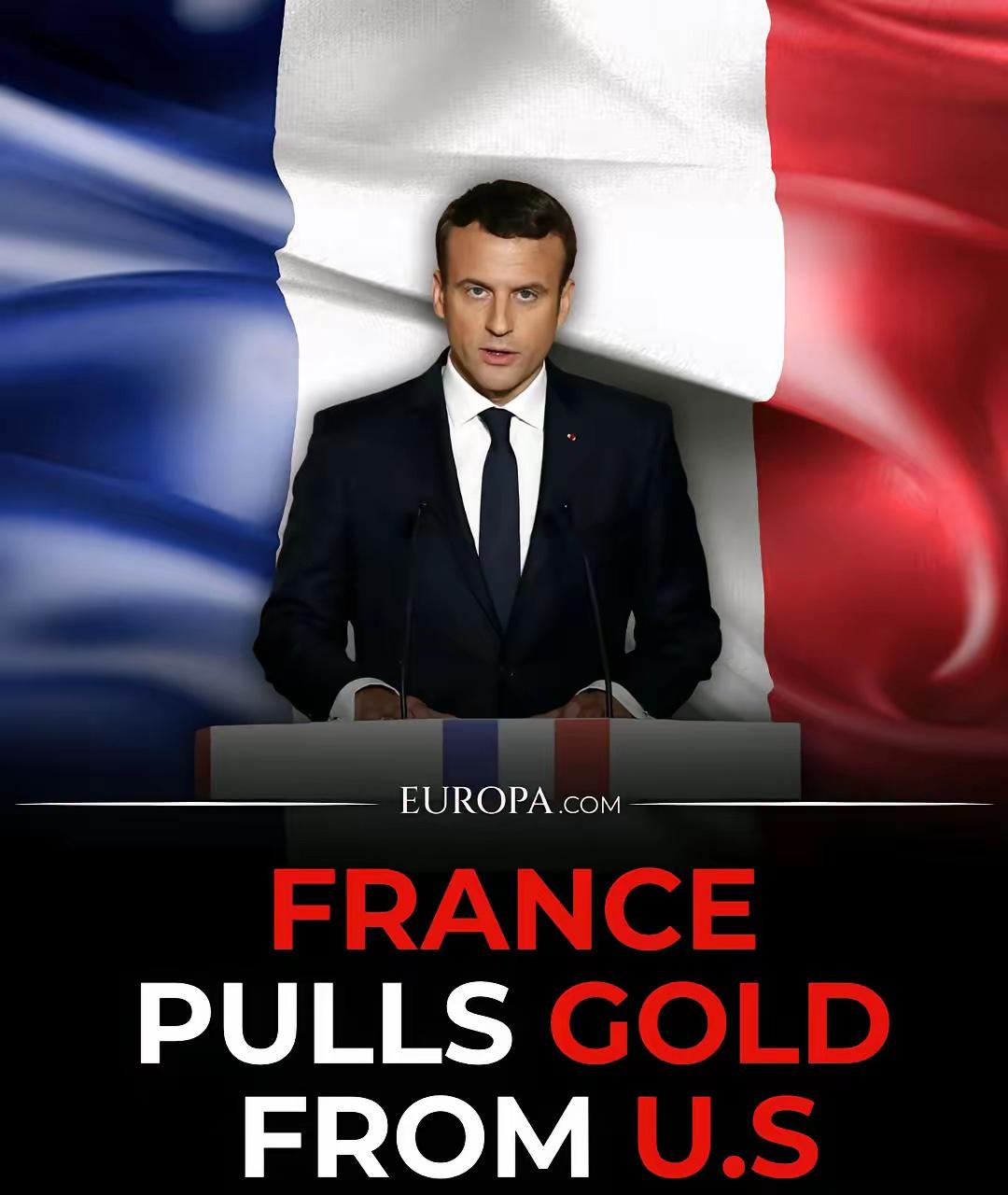马克龙给了特朗普一个大打击。
​马克龙出售了存放在纽约的 129 吨法国黄金，并