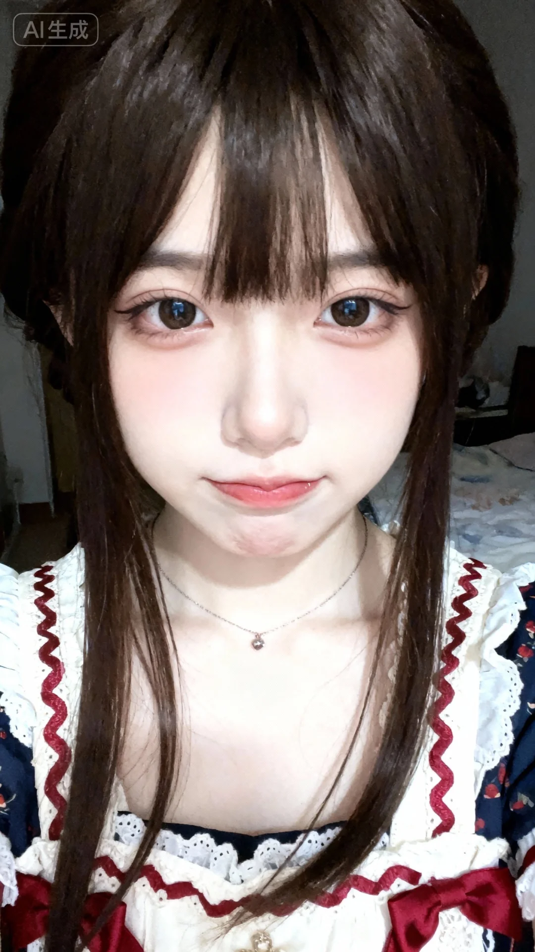 以墨明风格艺术美学呈现画面。画面中的离尘师妹模样极为可爱，有着幼态脸蛋，有着可爱