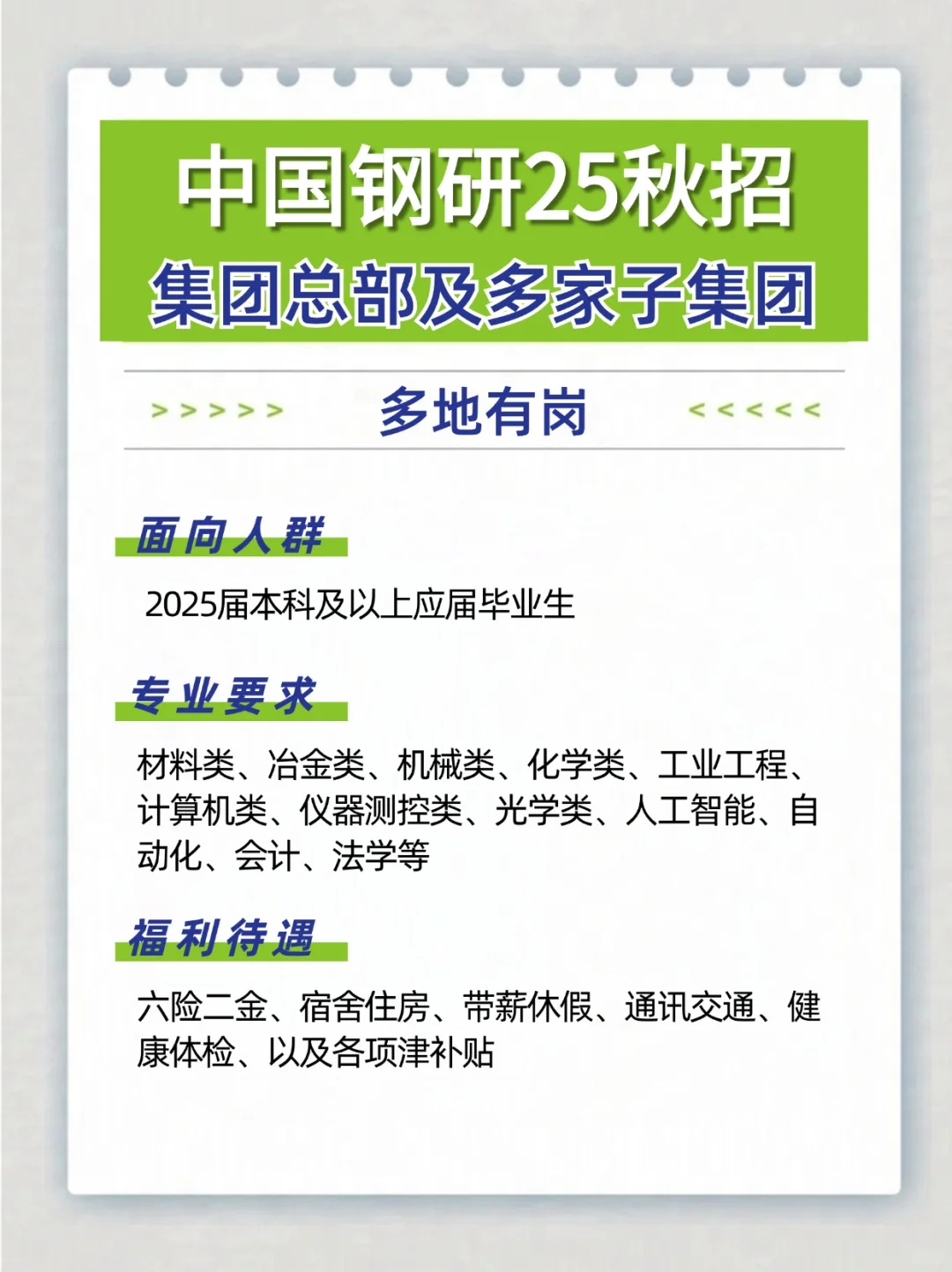 央企！中国钢研25秋招进行中‼️