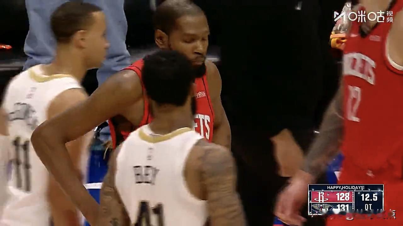 大冷门！鹈鹕队加时133-128大逆转战胜火箭队！杜兰特空砍32分

今天NB鹈