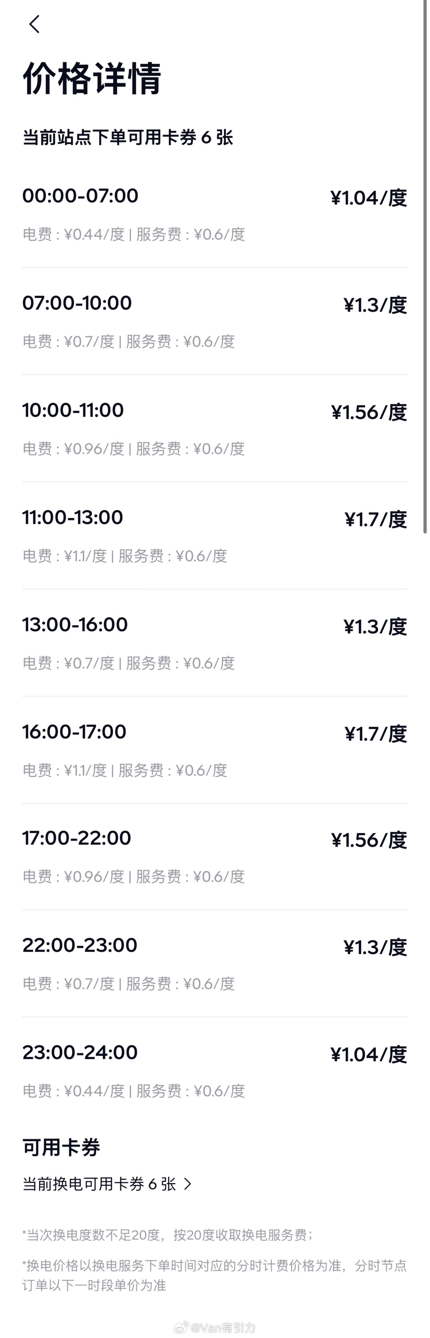刚发现蔚来/乐道换电站的晚间价格涨了，以前23-7点才8毛/度。看来要重新培养充