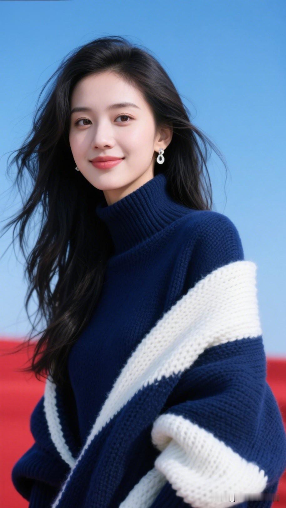 冬日穿搭指南：蓝白条纹毛衣，温暖又时尚！🌞👗用镜头记录生活的美