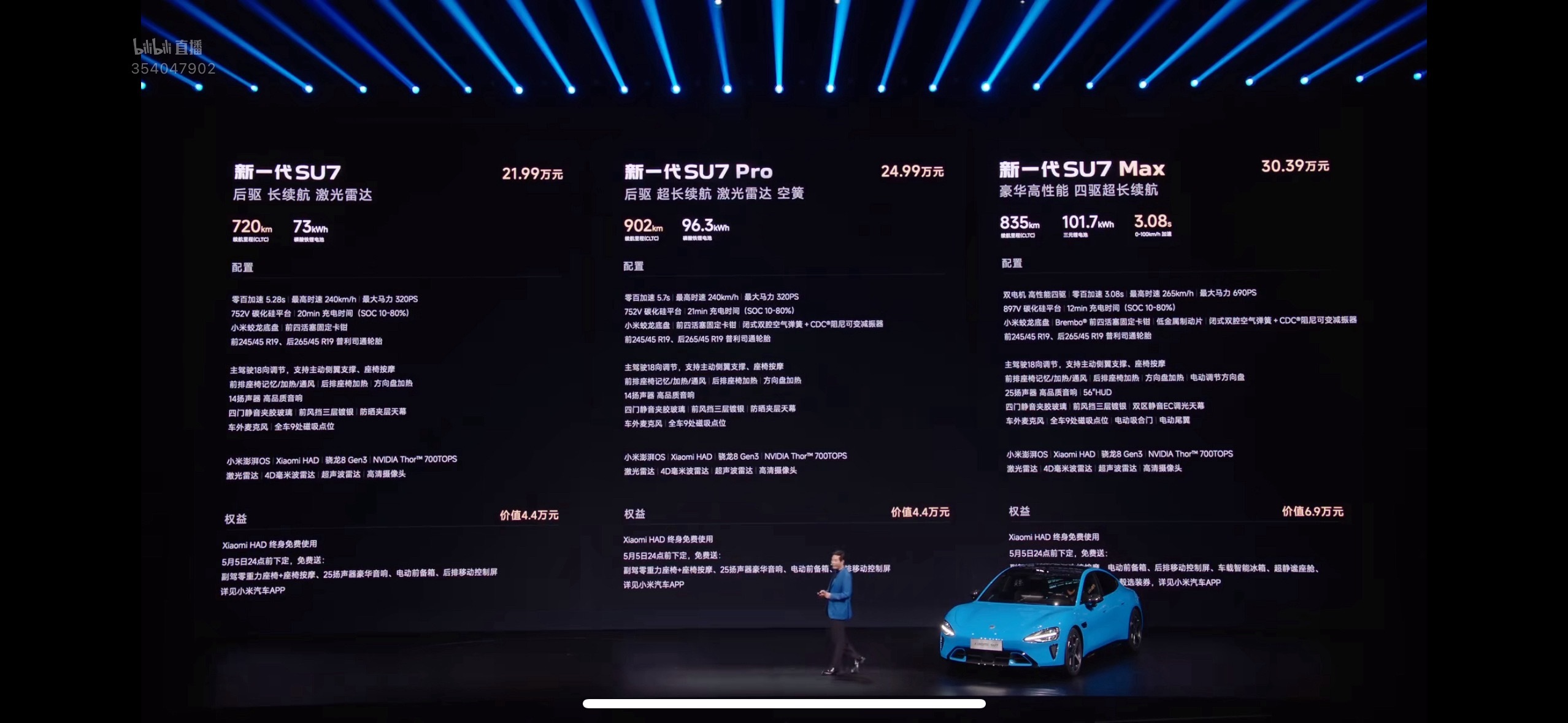 小米发布会新一代小米SU7 720km，21.99万元新一代小米SU7 Pro 