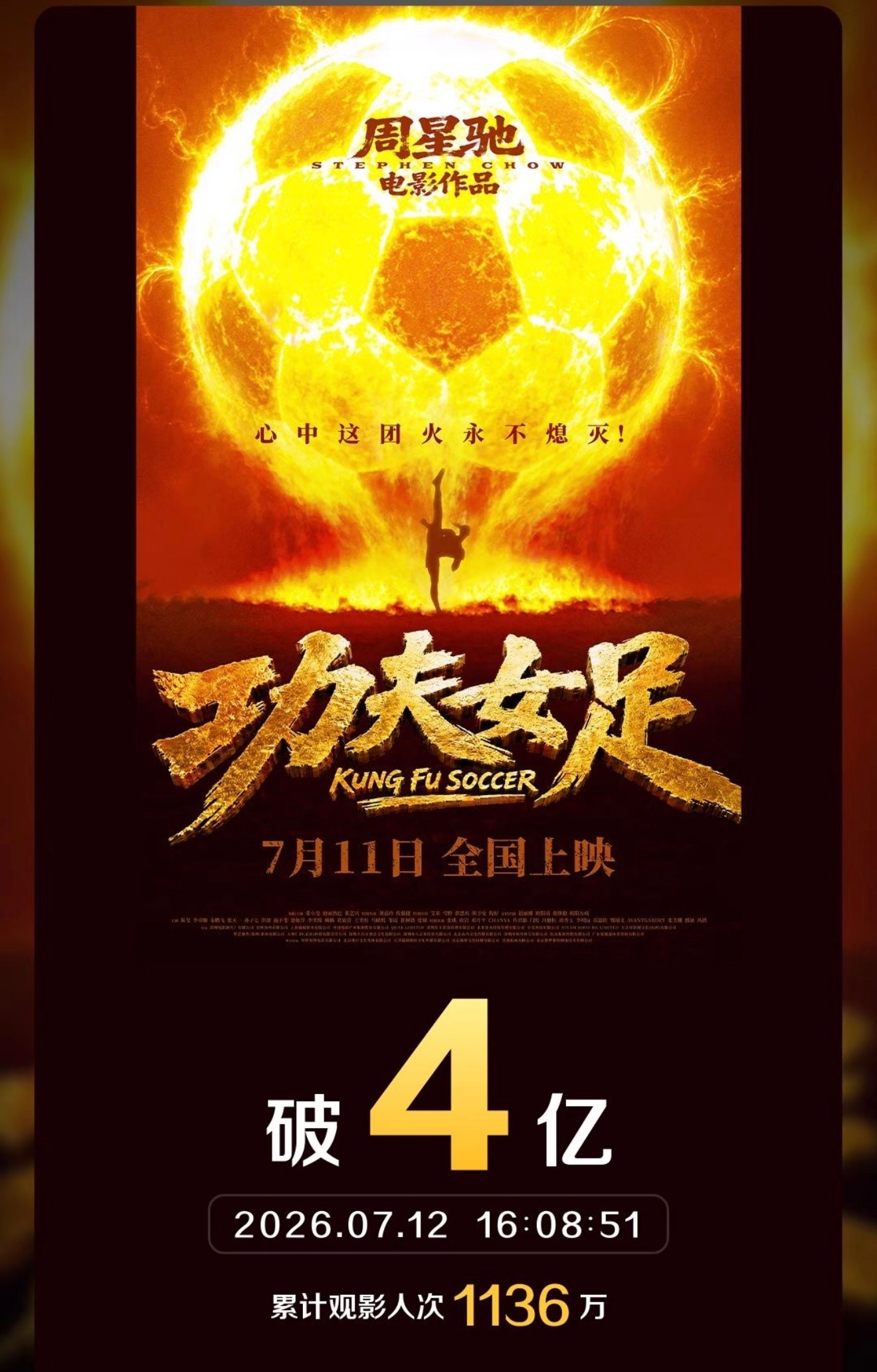 功夫女足豆瓣6.6票房却杀疯了电影《功夫女足》票房突破4亿据灯塔专业版实时数据，