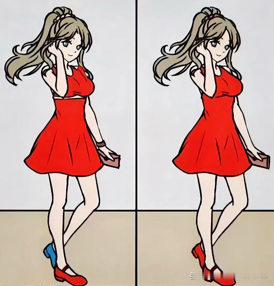 红裙婀娜，身姿袅袅妙
找不同6处找－找[灵光一闪]