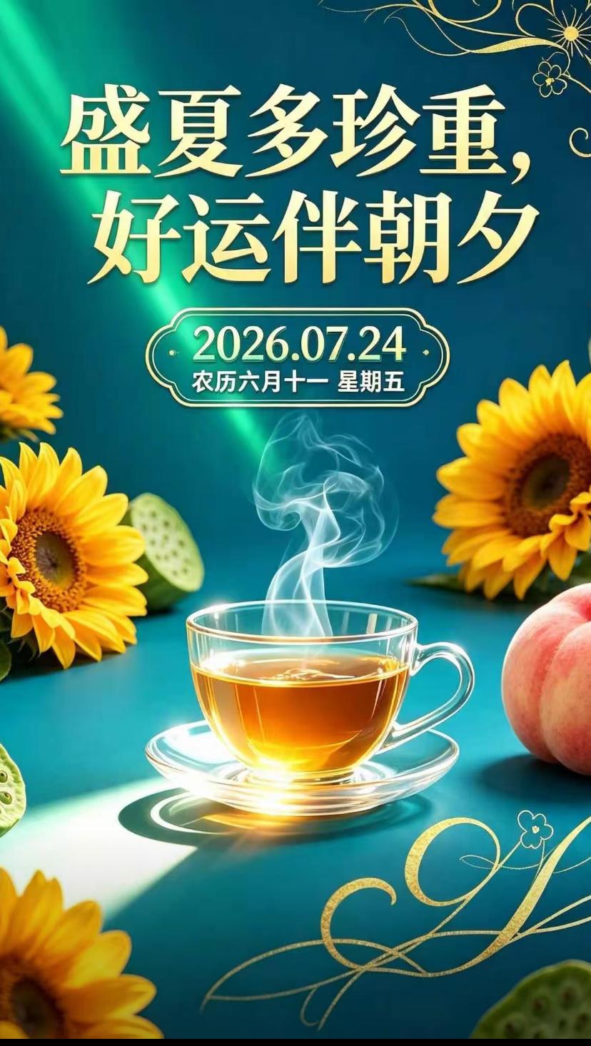 🌺2026./7月24日，暑季如约来，澄怀驱燥热，清茶润心间🌺

☘️☀️周