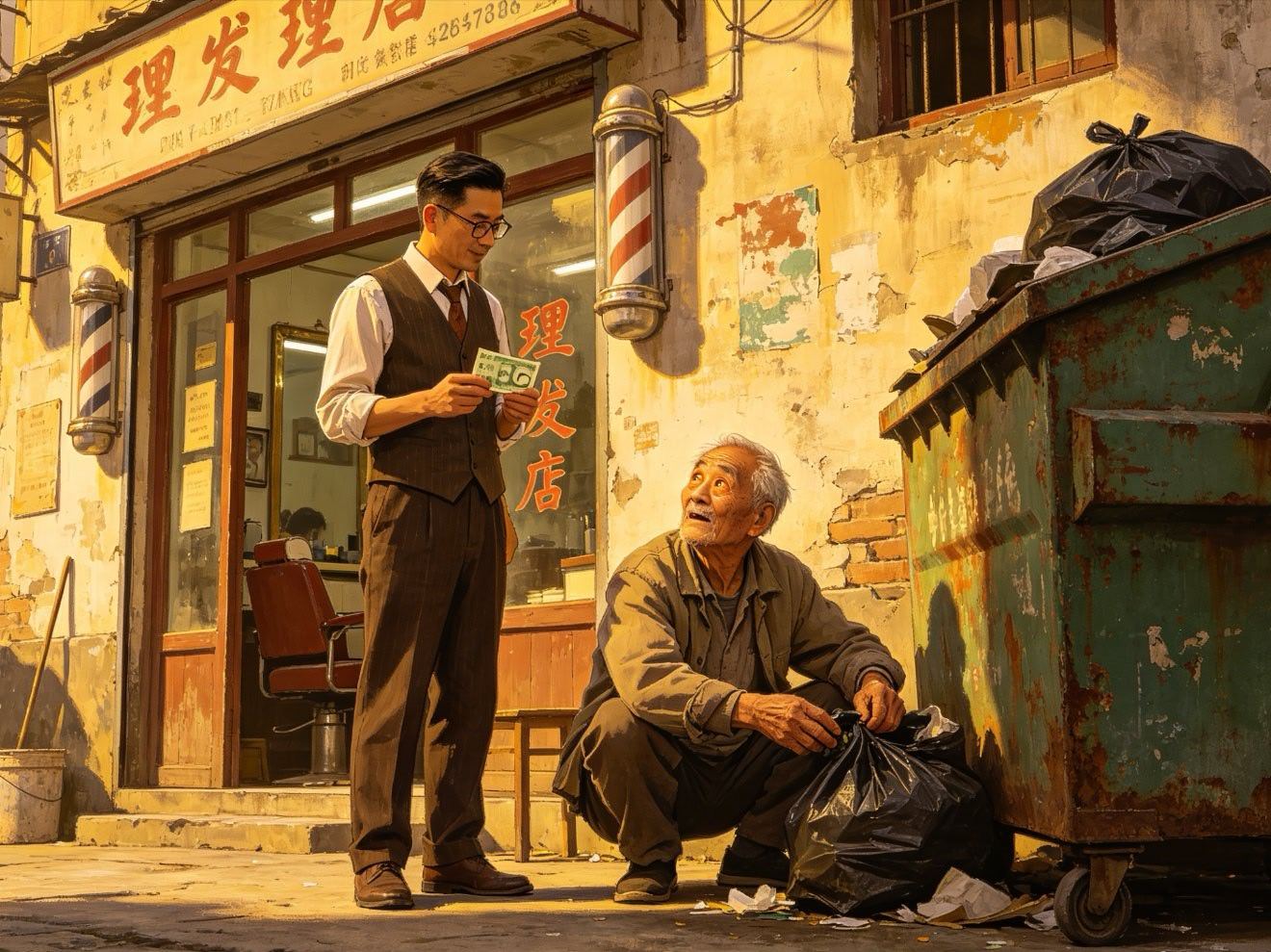 微小说大赛 迷你短篇  《白发里的牵挂》“多少钱？”“三百。”老人抽出三张皱巴巴