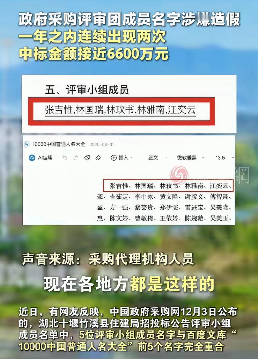 几千万元的招标采购弄虚作假，采购代理机构却称小姑娘搞得心急，希望你这边谅解一下！