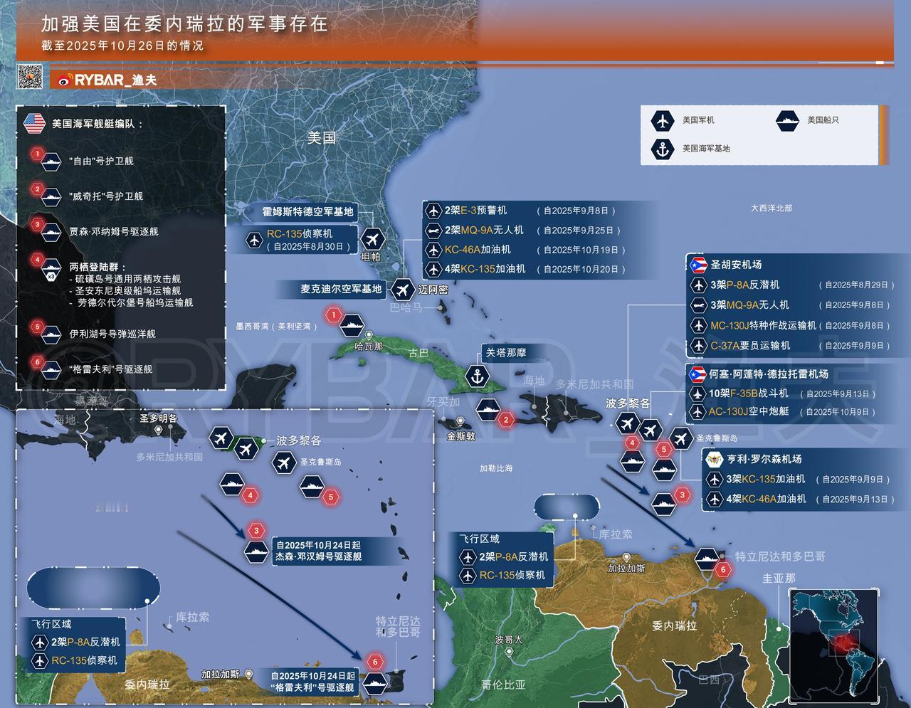 【加勒比海地区局势即将升温】
军事演习还是武力示威？
美国海军