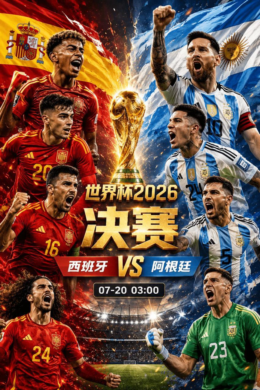 欧洲冠军vs美洲冠军！世界杯决赛西班牙vs阿根廷 亚马尔PK梅西比赛将在北京时间
