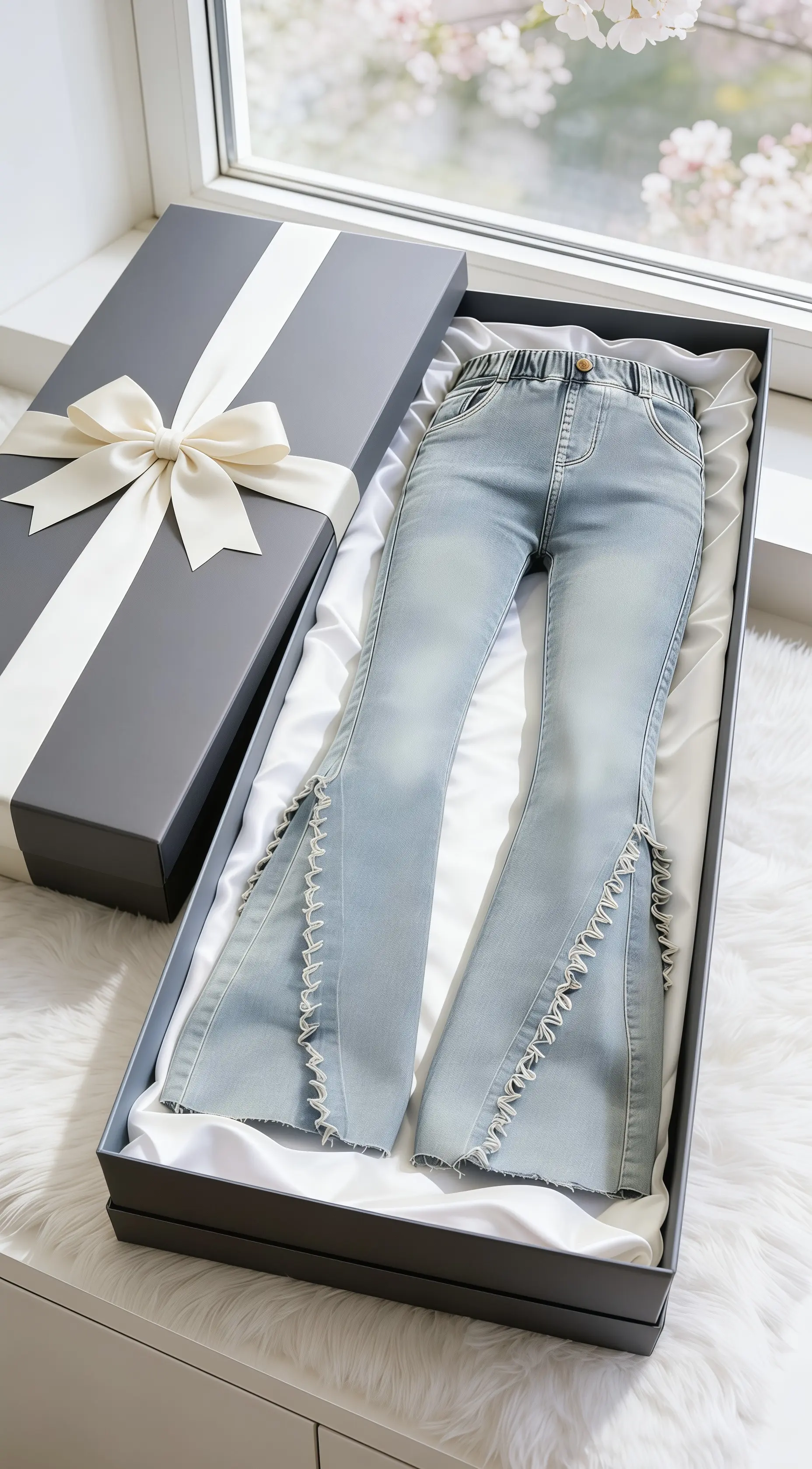 女童牛仔裤 微喇裤 童裤 春款上新 牛仔裤