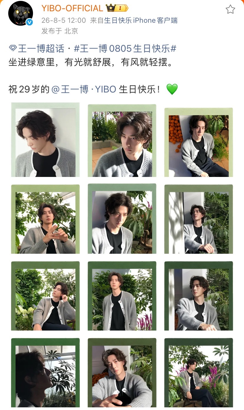 笑死我了文案不愧是坐进绿意里这个边框五彩缤纷的绿 丛浅绿到深绿再看不出王一博唯爱