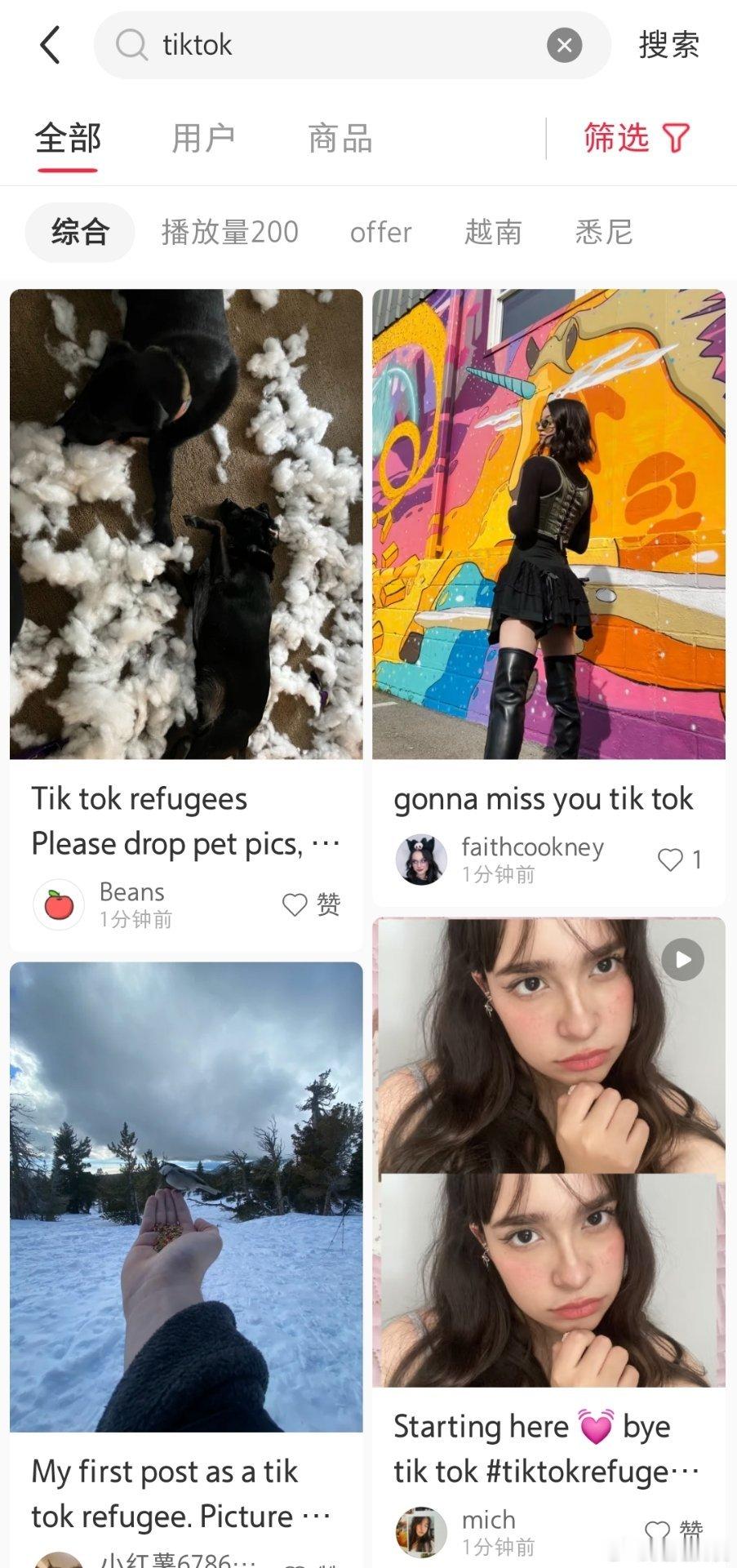 现在 在小红薯搜索 TikTok 就能看到实时更新的国际友人了[允悲] 