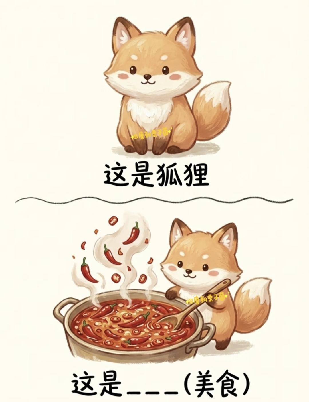 谐音梗猜小吃，一只狐狸配辣汤锅，谜底很常见