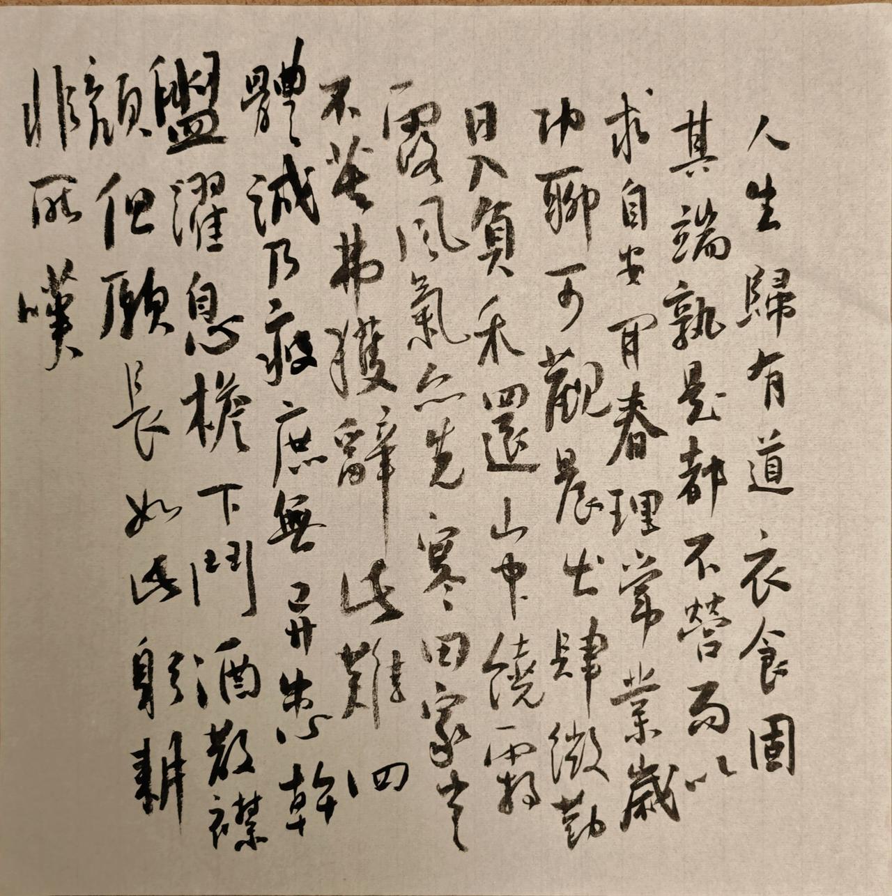 人生归有道，衣食固其端。
孰是都不营，而以求自安？
开春理常业，岁功聊可观。
晨