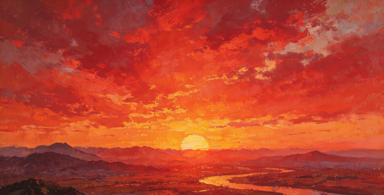 下联：日出东方九州红