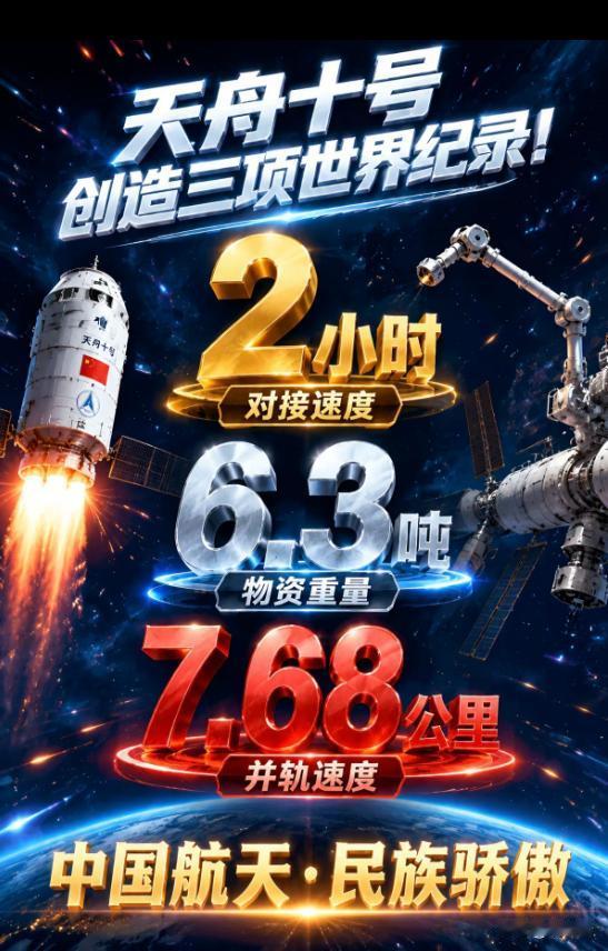 十全十美！天舟十号发射任务全回顾✨
一朝入寰宇，十度赴星河🌌！本次天舟十号货运