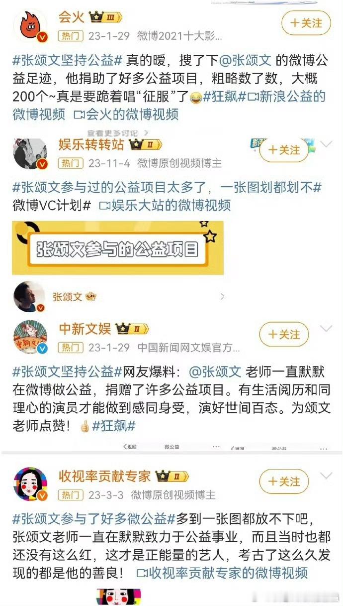 张颂文曾做200多次慈善捐款10元 捐多捐说个人自由吧，只要不利用慈善立人设就行