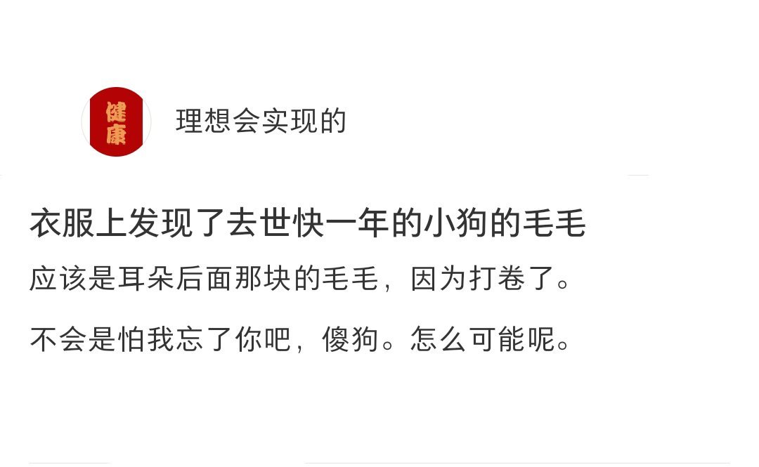 衣服上发现了去世一年的小狗的毛[泪] ​​​