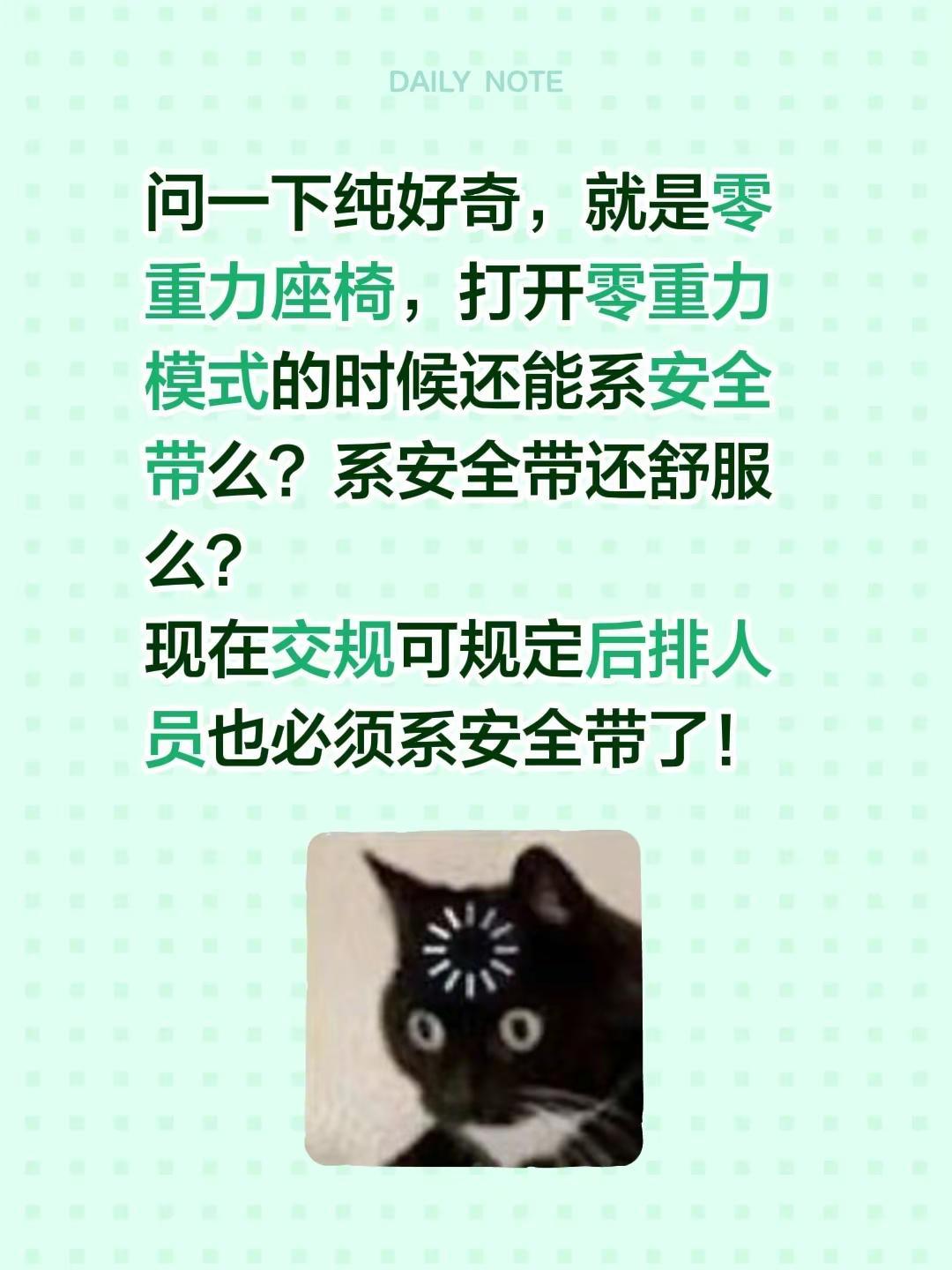 问一下纯好奇，就是零重力座椅，打开零重力模式的时候还能系安全带么？系安全带还舒服