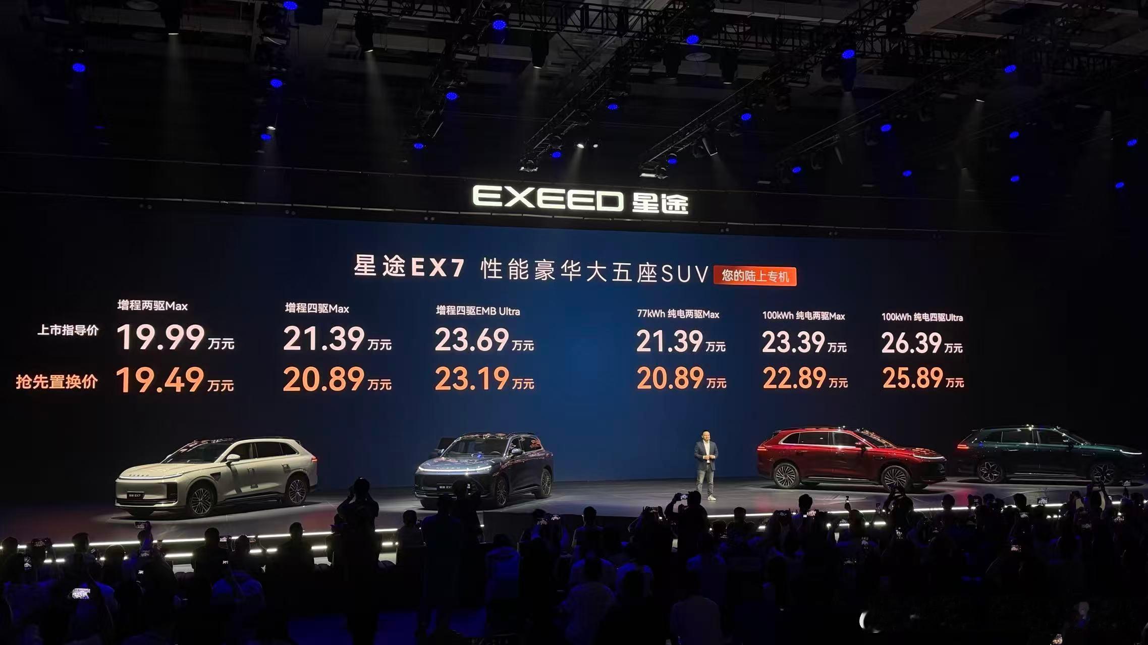 4月19日，星途品牌3.0时代首款重磅车型星途EX7于珠海国际会展中心正式上市，
