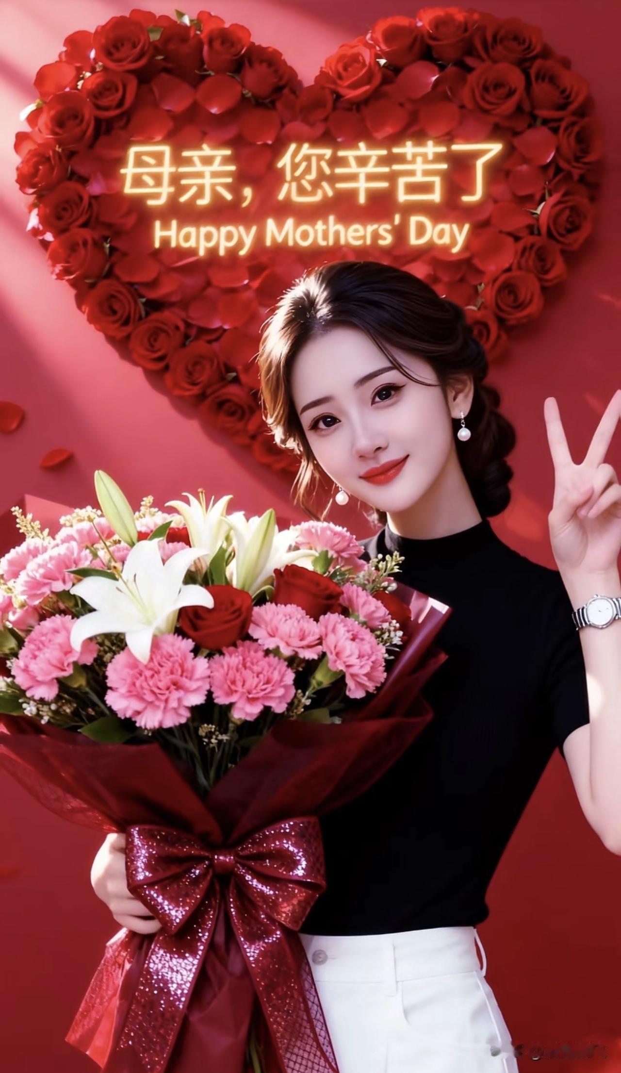 母亲节快乐！感恩您辛苦付出，愿您幸福安康！🌹💐🌺祝妈妈节日安康 对母亲的赞